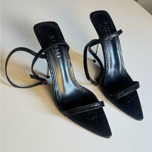 Siami London Black Strappy Heels